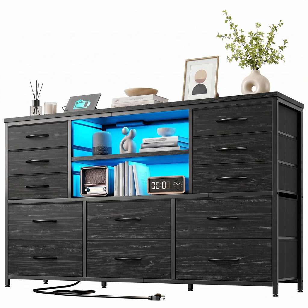 Black Wood Grain Dresser G7862