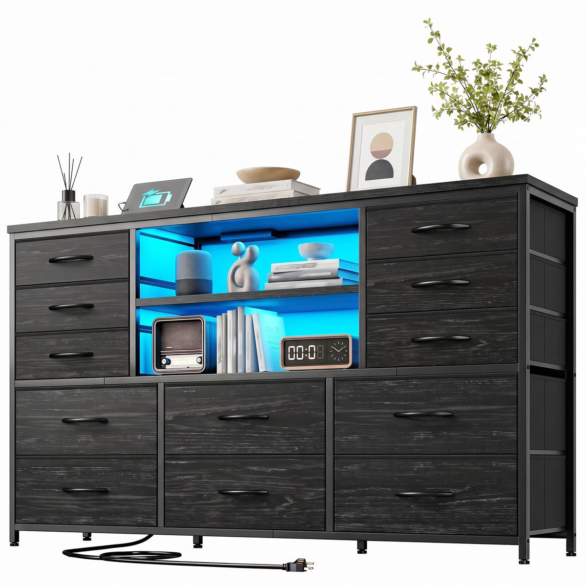 Black Wood Grain Dresser G7862