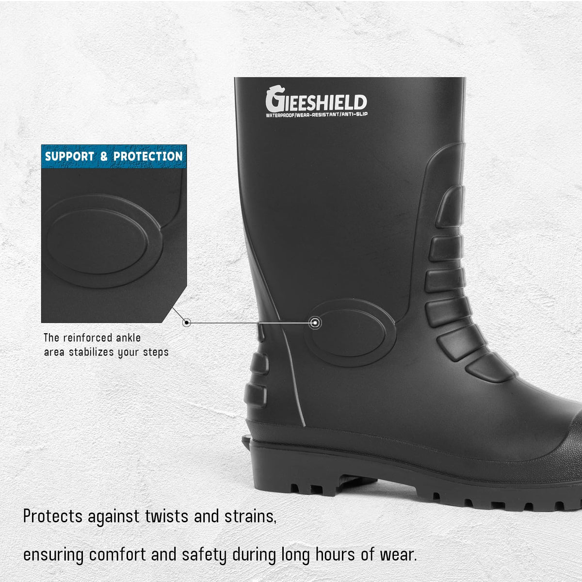 PVC Waterproof Slip-Resistant Rubber Tall Knee Boots X285306