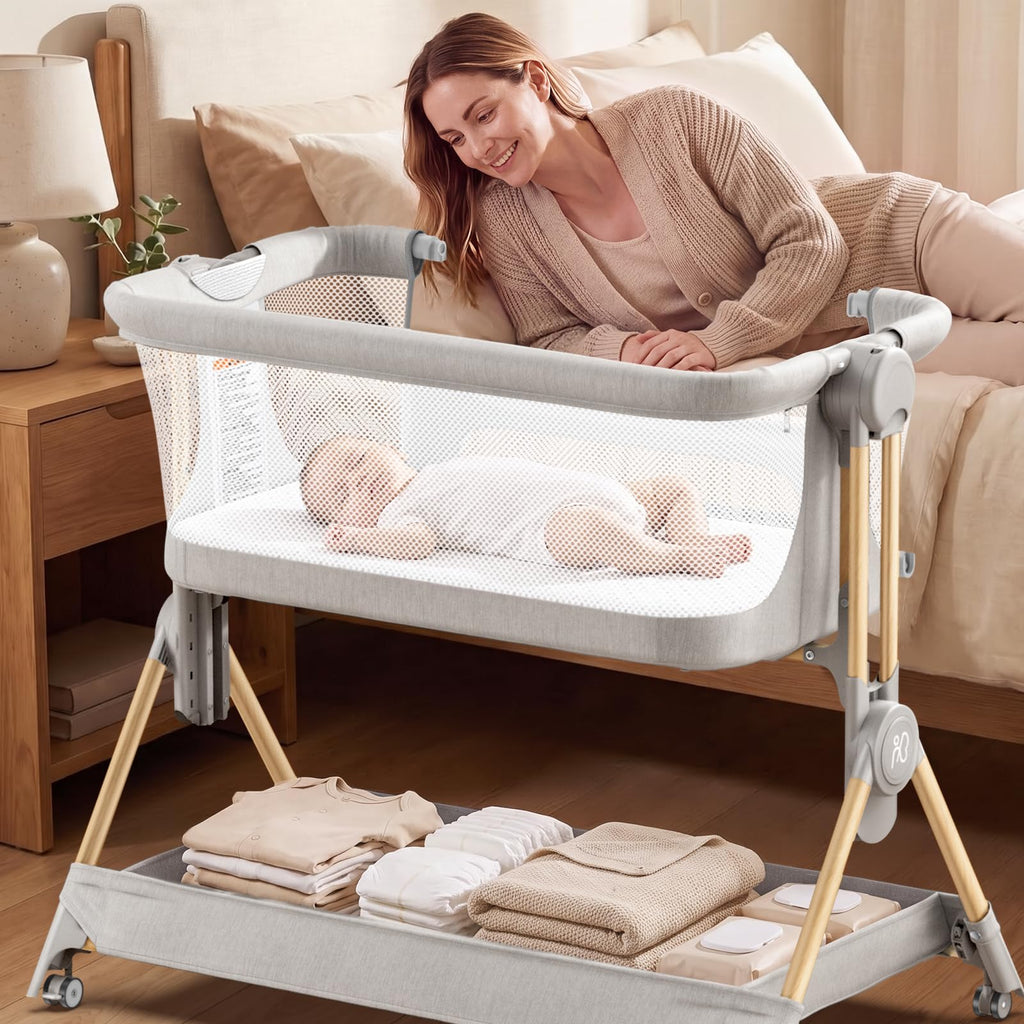 Baby Bassinet, 3-in-1 Bedside Sleeper, Foldable Crib Z667407