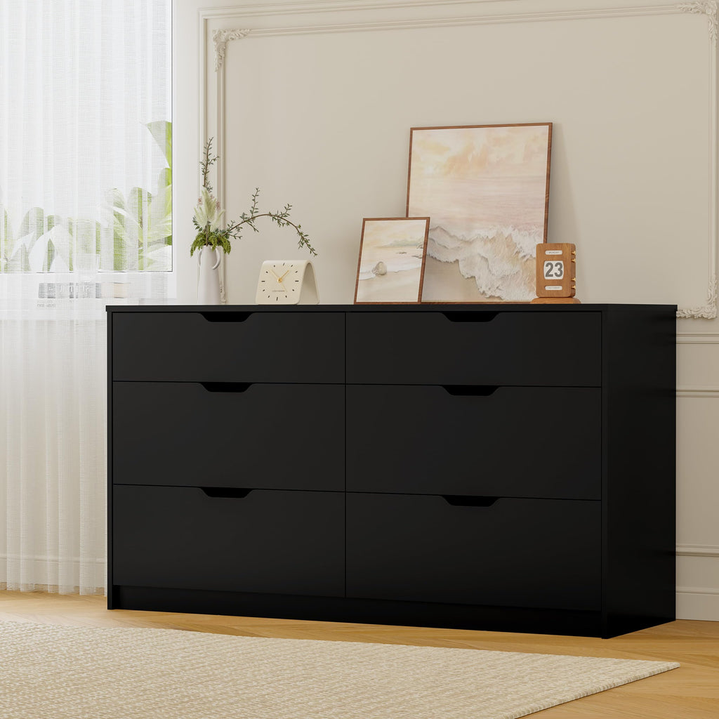 Black 6 Drawer Dresser D4641