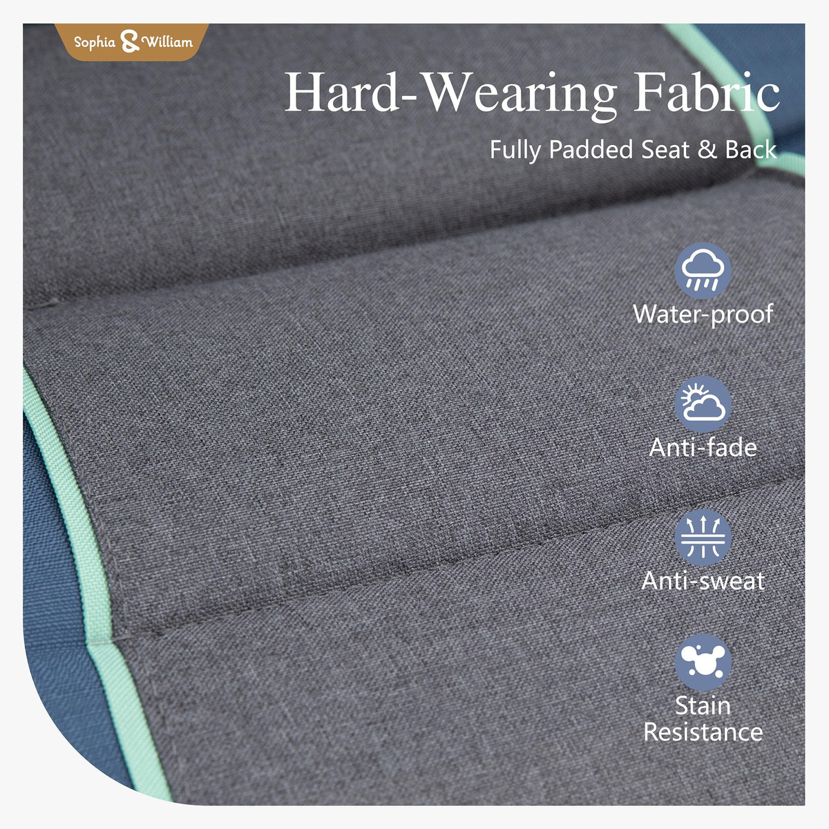 Blue Padded Zero Gravity Chair Set of 2 E198