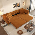 King Velvet Pull Out Sleeper Sofa with Ottoman I86071