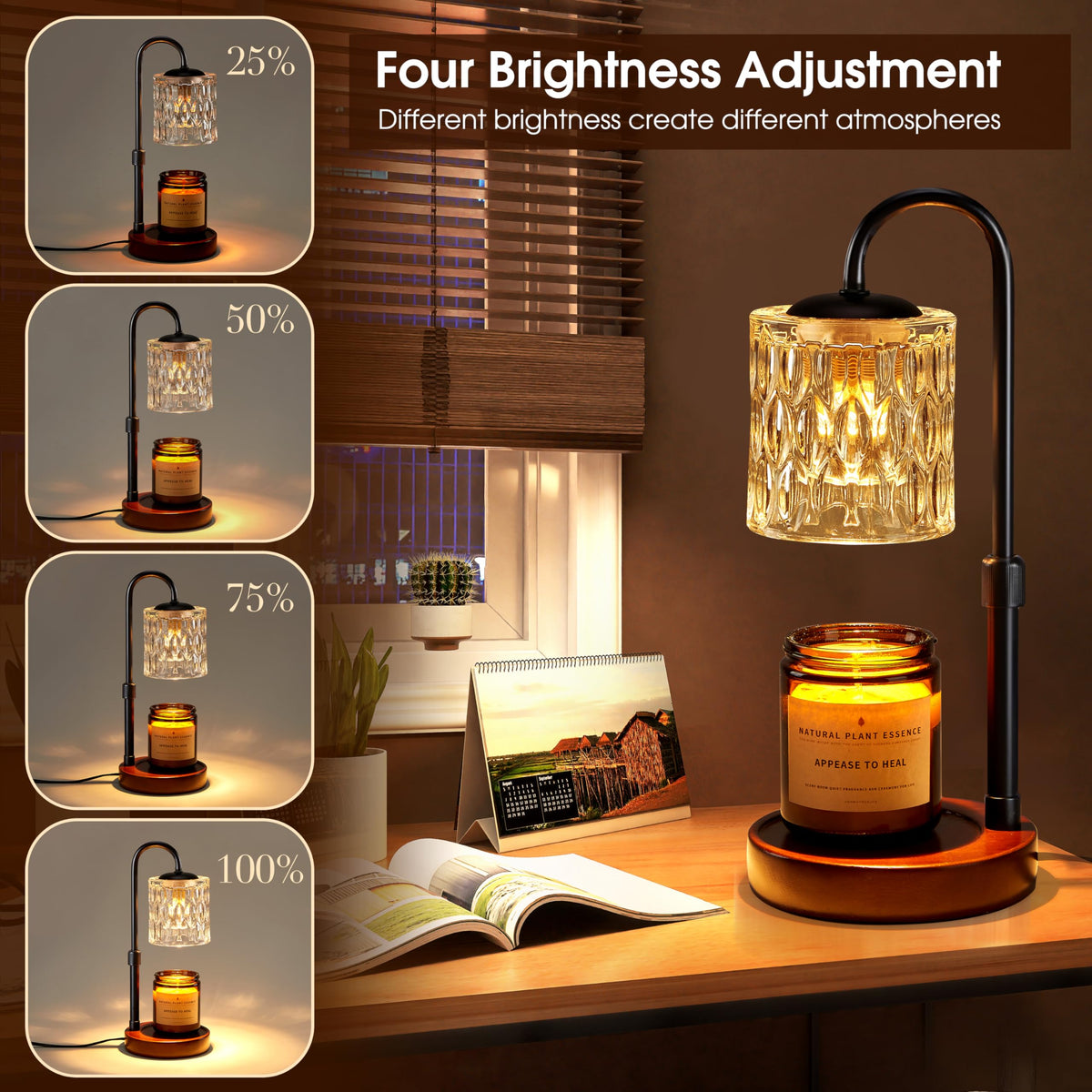 Dimmable Height Adjustable Candle Warmer Lamp with Timer Z260