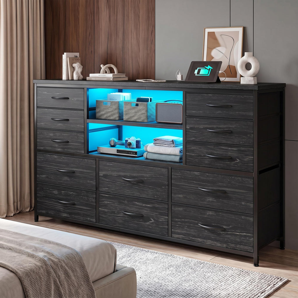 Black Wood Grain Dresser G7862