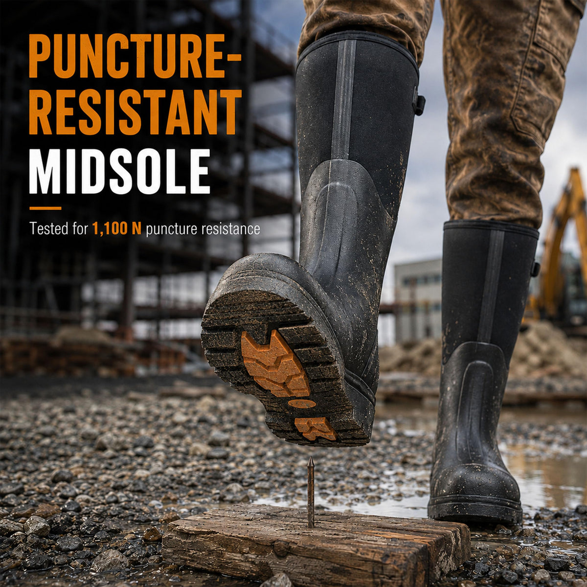 Steel Toe Rubber Work Boots A936248
