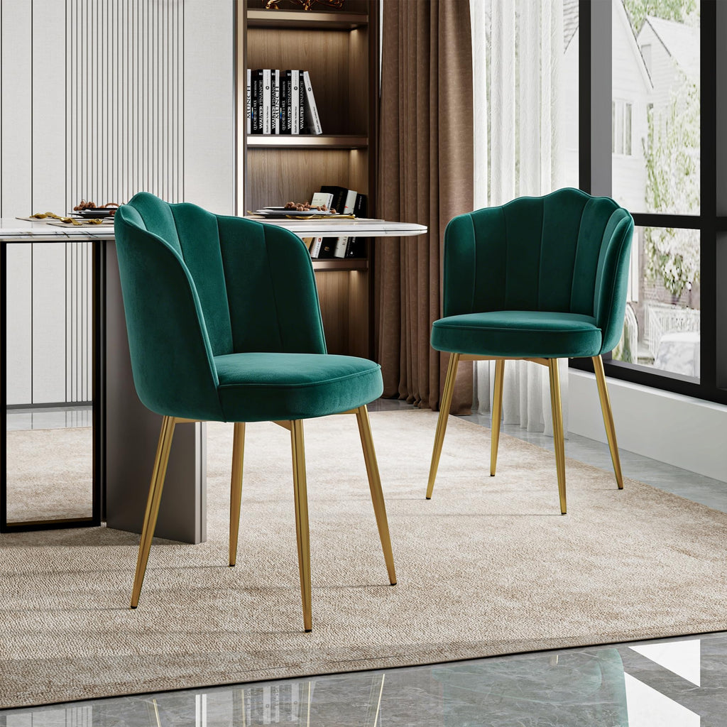 Velvet Dining Chairs Set of 2 Green G5710