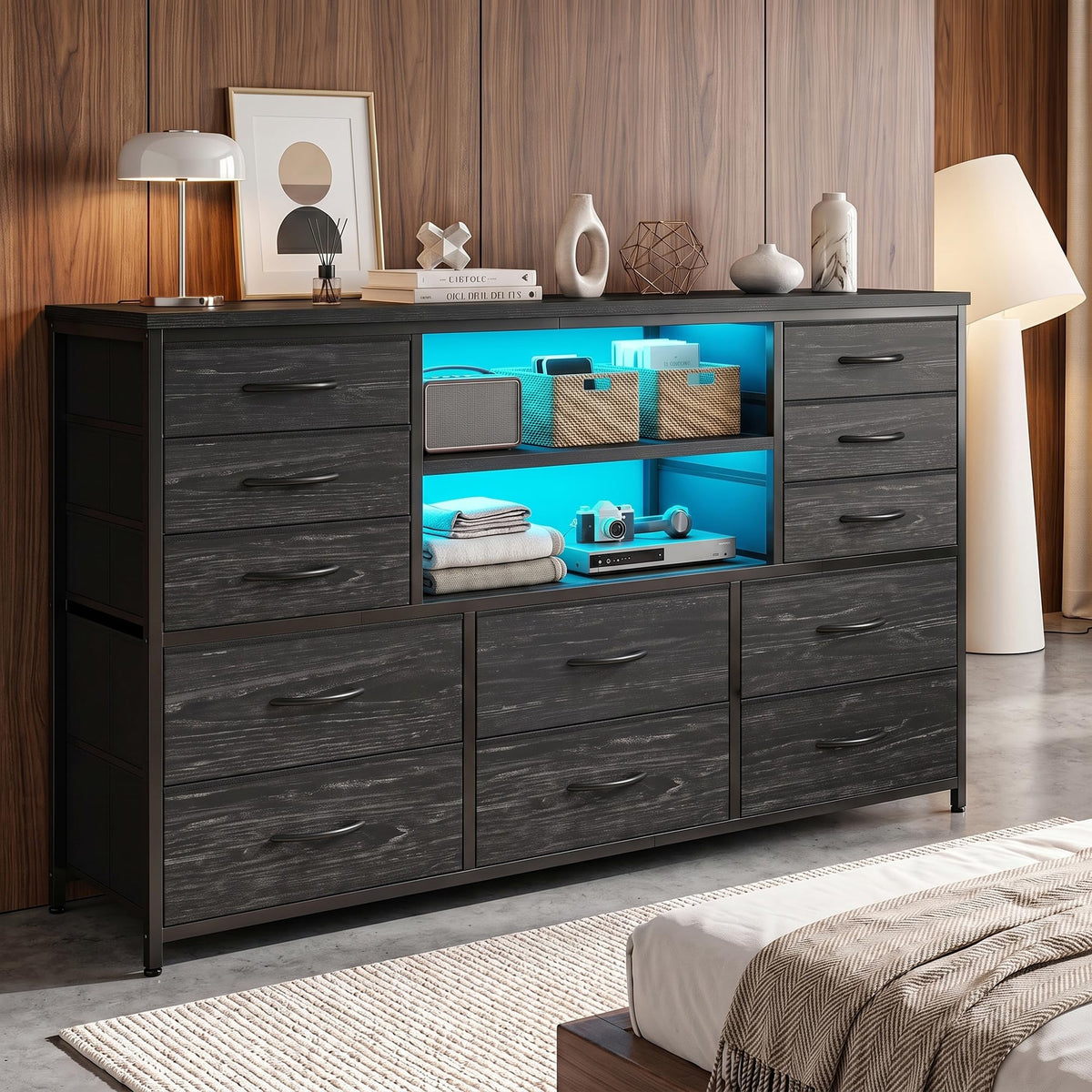 Black Wood Grain Dresser G7862