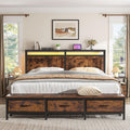 Queen Bed Frame with Ottoman & Charging Station X180312